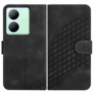 For vivo Y27s 4G Global YX0060 Elephant Head Embossed Phone Leather Case with Lanyard(Black)