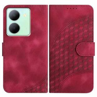 For vivo Y27s 4G Global YX0060 Elephant Head Embossed Phone Leather Case with Lanyard(Rose Red)