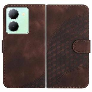 For vivo Y27s 4G Global YX0060 Elephant Head Embossed Phone Leather Case with Lanyard(Coffee)