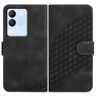 For vivo V29e 5G Global/Y200 5G Global YX0060 Elephant Head Embossed Phone Leather Case with Lanyard(Black)