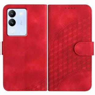 For vivo V29e 5G Global/Y200 5G Global YX0060 Elephant Head Embossed Phone Leather Case with Lanyard(Red)