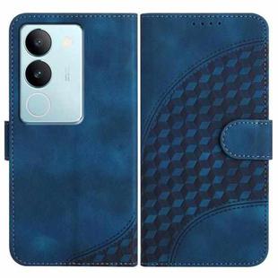 For vivo V29 5G Global/V29 Pro YX0060 Elephant Head Embossed Phone Leather Case with Lanyard(Royal Blue)