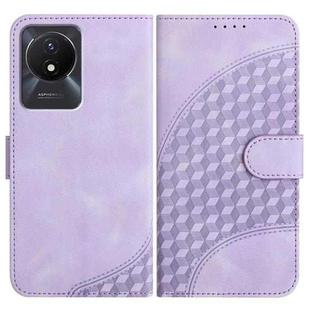 For vivo Y02A 4G/Y02 4G/Y11 2023/Y02t YX0060 Elephant Head Embossed Phone Leather Case with Lanyard(Light Purple)