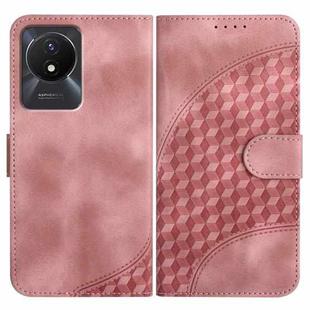 For vivo Y02A 4G/Y02 4G/Y11 2023/Y02t YX0060 Elephant Head Embossed Phone Leather Case with Lanyard(Pink)