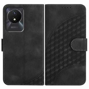For vivo Y02A 4G/Y02 4G/Y11 2023/Y02t YX0060 Elephant Head Embossed Phone Leather Case with Lanyard(Black)