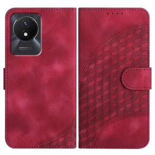 For vivo Y02A 4G/Y02 4G/Y11 2023/Y02t YX0060 Elephant Head Embossed Phone Leather Case with Lanyard(Rose Red)