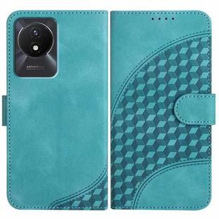For vivo Y02A 4G/Y02 4G/Y11 2023/Y02t YX0060 Elephant Head Embossed Phone Leather Case with Lanyard(Light Blue)