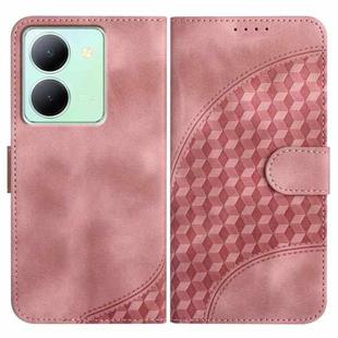 For vivo Y36 5G Global/Y36 4G Global YX0060 Elephant Head Embossed Phone Leather Case with Lanyard(Pink)