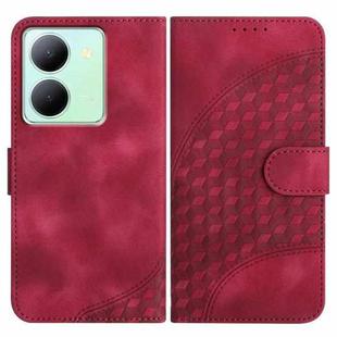 For vivo Y36 5G Global/Y36 4G Global YX0060 Elephant Head Embossed Phone Leather Case with Lanyard(Rose Red)