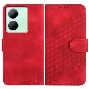 For vivo Y36 5G Global/Y36 4G Global YX0060 Elephant Head Embossed Phone Leather Case with Lanyard(Red)