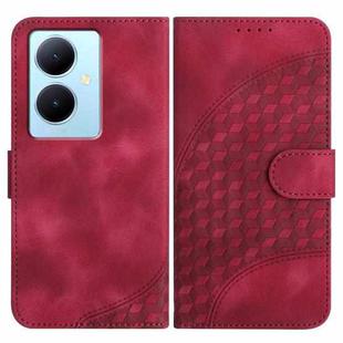 For vivo Y78+ 5G Global/Y78 5G Global YX0060 Elephant Head Embossed Phone Leather Case with Lanyard(Rose Red)