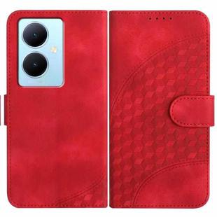 For vivo Y78+ 5G Global/Y78 5G Global YX0060 Elephant Head Embossed Phone Leather Case with Lanyard(Red)
