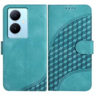 For vivo V29 Lite YX0060 Elephant Head Embossed Phone Leather Case with Lanyard(Light Blue)