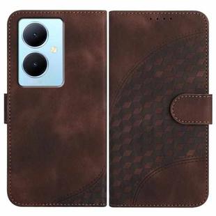 For vivo V29 Lite YX0060 Elephant Head Embossed Phone Leather Case with Lanyard(Coffee)