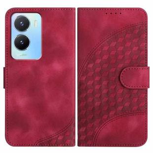 For vivo Y56 5G Global/Y16 4G Global YX0060 Elephant Head Embossed Phone Leather Case with Lanyard(Rose Red)