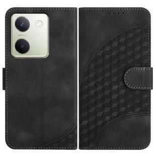 For vivo Y100 5G Global YX0060 Elephant Head Embossed Phone Leather Case with Lanyard(Black)