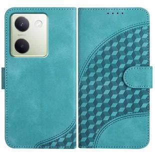 For vivo Y100 5G Global YX0060 Elephant Head Embossed Phone Leather Case with Lanyard(Light Blue)