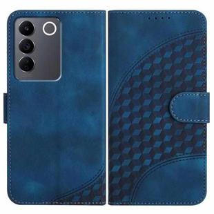 For vivo V27 5G Global/V27 Pro 5G Global YX0060 Elephant Head Embossed Phone Leather Case with Lanyard(Royal Blue)