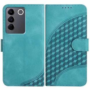 For vivo V27e 4G Global/T2 4G Global YX0060 Elephant Head Embossed Phone Leather Case with Lanyard(Light Blue)