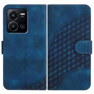 For vivo Y35 4G Global/Y22s 4G Global YX0060 Elephant Head Embossed Phone Leather Case with Lanyard(Royal Blue)