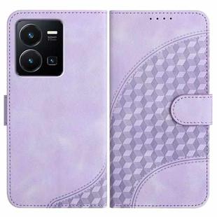 For vivo Y77e 5G YX0060 Elephant Head Embossed Phone Leather Case with Lanyard(Light Purple)
