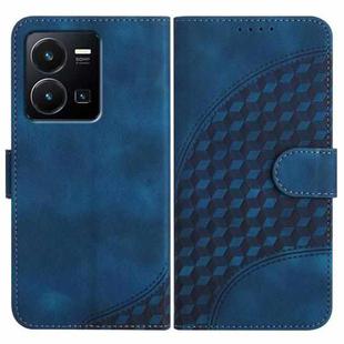 For vivo Y77e 5G YX0060 Elephant Head Embossed Phone Leather Case with Lanyard(Royal Blue)