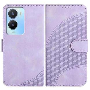 For vivo Y02s 4G Global YX0060 Elephant Head Embossed Phone Leather Case with Lanyard(Light Purple)