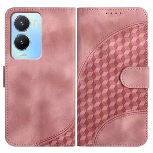 For vivo Y02s 4G Global YX0060 Elephant Head Embossed Phone Leather Case with Lanyard(Pink)