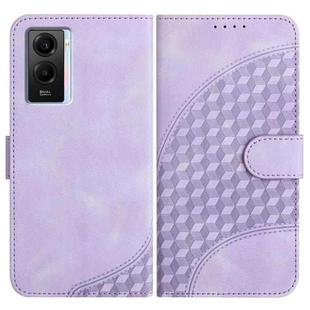 For vivo Y55s 2023 5G/Y55 5G Global YX0060 Elephant Head Embossed Phone Leather Case with Lanyard(Light Purple)