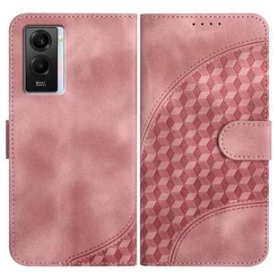 For vivo Y55s 2023 5G/Y55 5G Global YX0060 Elephant Head Embossed Phone Leather Case with Lanyard(Pink)