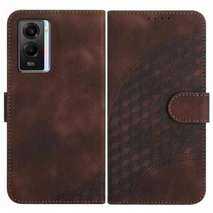 For vivo Y55s 2023 5G/Y55 5G Global YX0060 Elephant Head Embossed Phone Leather Case with Lanyard(Coffee)