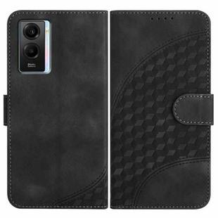 For vivo iQOO U5e 5G/Y30 5G/Y33e 5G YX0060 Elephant Head Embossed Phone Leather Case with Lanyard(Black)