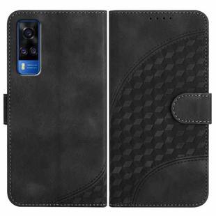For vivo Y53s 4G/Y51a/Y33 4G YX0060 Elephant Head Embossed Phone Leather Case with Lanyard(Black)