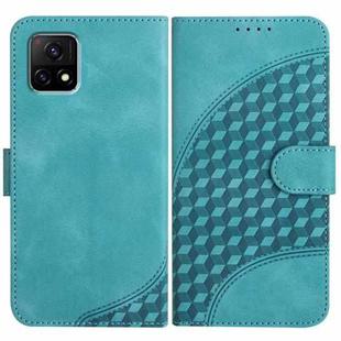 For vivo Y52s 5G/iQOO U3/Y31s 5G YX0060 Elephant Head Embossed Phone Leather Case with Lanyard(Light Blue)