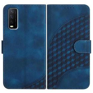 For vivo Y20/Y20i/Y11s/Y12s/iQOO U1x YX0060 Elephant Head Embossed Phone Leather Case with Lanyard(Royal Blue)