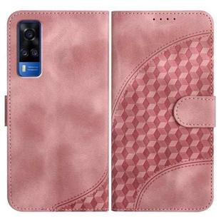 For vivo Y51 2020 India/Y31 4G India YX0060 Elephant Head Embossed Phone Leather Case with Lanyard(Pink)
