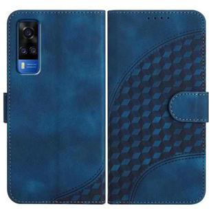 For vivo Y51 2020 India/Y31 4G India YX0060 Elephant Head Embossed Phone Leather Case with Lanyard(Royal Blue)