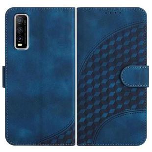 For vivo Y70s YX0060 Elephant Head Embossed Phone Leather Case with Lanyard(Royal Blue)