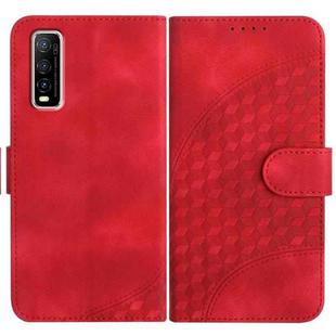 For vivo Y70s YX0060 Elephant Head Embossed Phone Leather Case with Lanyard(Red)