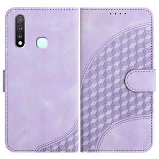 For vivo Y19/U3/Y5s/Z5i/U20 YX0060 Elephant Head Embossed Phone Leather Case with Lanyard(Light Purple)