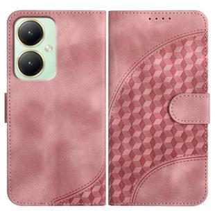 For vivo Y27 4G Global YX0060 Elephant Head Embossed Phone Leather Case with Lanyard(Pink)