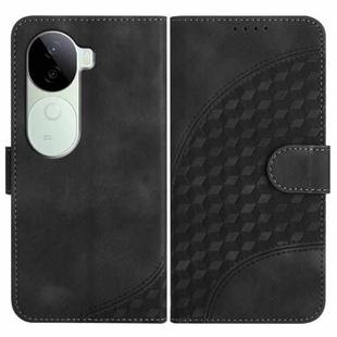 For vivo iQOO Z9s / V40e India YX0060 Elephant Head Embossed Phone Leather Case with Lanyard(Black)