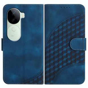 For vivo iQOO Z9s / V40e India YX0060 Elephant Head Embossed Phone Leather Case with Lanyard(Royal Blue)