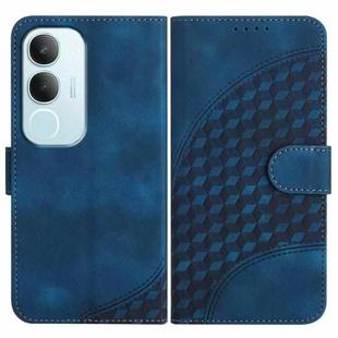 For vivo Y19s Global Elephant Head Embossed Phone Leather Case with Lanyard(Royal Blue)