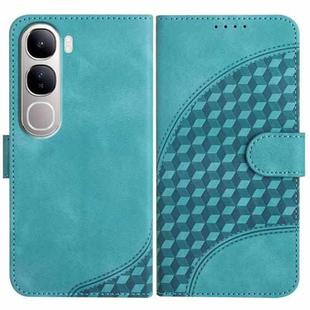 For vivo Y300 / vivo V40 Lite 4G / 5G IDN Elephant Head Embossed Phone Leather Case with Lanyard(Light Blue)