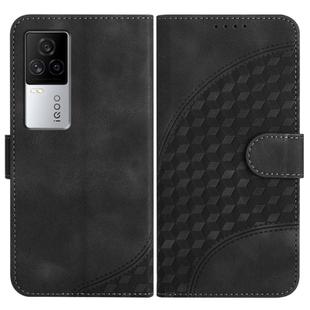 For vivo iQOO 7 India / iQOO Neo5 Elephant Head Embossed Phone Leather Case with Lanyard(Black)