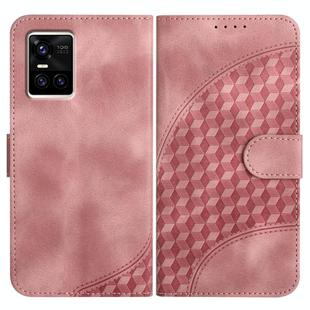 For vivo S10 / S10 Pro Elephant Head Embossed Phone Leather Case with Lanyard(Pink)