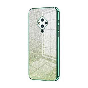 For vivo S5 Gradient Glitter Powder Electroplated Phone Case(Green)