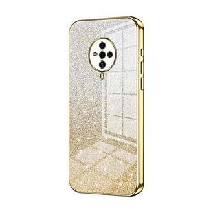 For vivo S6 Gradient Glitter Powder Electroplated Phone Case(Gold)