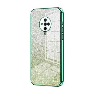 For vivo S6 Gradient Glitter Powder Electroplated Phone Case(Green)